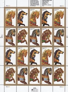 Carousel Horses 1994 Stamp Sheet of 20 x .32 cent Stamps - Picture 1 of 1