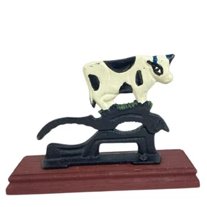 Cow Holstein Nutcracker Cast Iron Farmhouse Country Cottage Décor Farm Animal - Picture 1 of 11