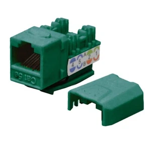 Paquete de 100 conectores Ethernet Cat5e Keystone perforados 45 grados verde 110 8P8C RJ45 - Imagen 1 de 3