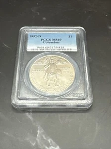 1992-D Columbus Quincentenary $1 Silver Commem MS-69 PCGS - Picture 1 of 4