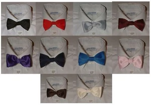 BOYS BOW TIES,TIE WITH BAND FASTENER LOTS OF COLOURS - Picture 1 of 5