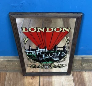 Vintage London Pub Picture Mirror - Picture 1 of 7