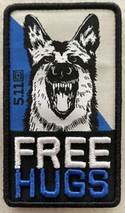 *BRAND NEW* 5.11 TACTICAL FREE HUGS PATCH POLICE K9 THIN BLUE LINE “FREE HUGS” - Picture 1 of 5