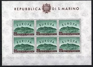 Hoja de recuerdo San Marino Scott #490 EUROPA CEPT 1961 sin montar o nunca montada ¡¡¡RRR!!¡! - Imagen 1 de 6