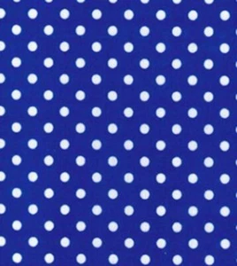 Printed Polycotton Craft Fabric Material - POLKA DOTS ON ROYAL - Picture 1 of 2