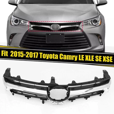 Parachoques delantero cromado parrilla superior para Toyota Camry LE XLE 2015 2016 2017 Foto 1 de 4