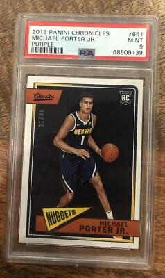 2018 MICHAEL PORTER JR /49 Chronicles Purple Refractor Rookie PSA 9 RC - Image 1 of 2