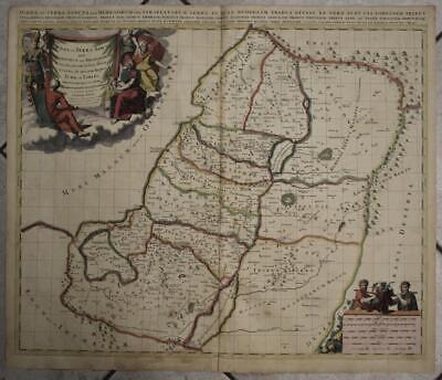 Israel Holy Land Palestine 1683 Sanson & Schenk Antique Copper Engraved Map • 56.12$