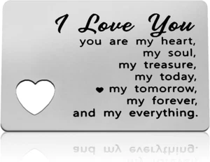 Anniversary Card Gifts for Him Engraved Wallet Card for Boyfriend Girlfriend Cou - Picture 1 of 7