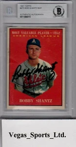 BOBBY SHANTZ SIGNIERT 1961 TOPPS #473. GARANTIERT AUTHENTISCH VON BECKETT, ZENTRIERT - Bild 1 von 2