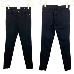 Frame Denim Womens Le Skinny De Jeanne Jeans Size 26 Black Film Noir Stretch - Picture 1 of 7