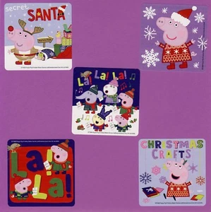 75 Peppa Pig Navidad - Pegatinas Grandes - Favores de Fiesta - Temporada de Vacaciones de Invierno - Imagen 1 de 1
