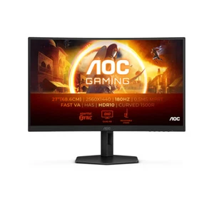 AOC G4 CQ27G4X 27" Curved Quad HD 180Hz 0.5ms Height Adjustable Gaming Monitor - Picture 1 of 8