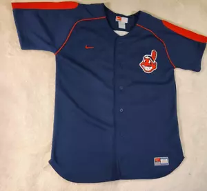 Nike 90'S Cleveland Indians Grady Sizemore Jersey Navy Away Team Men's L MLB VTG - Picture 1 of 20