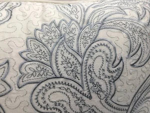 Harbor House Pale Blue & White Decorative Throw Pillow 12x18 Embroidered Paisley - Picture 1 of 9