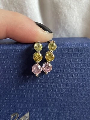 Pendientes colgantes Swarovski de plata de ley, circonitas gemas nuevos sin etiquetas, auténticos, PVP $229 Foto 1 de 4
