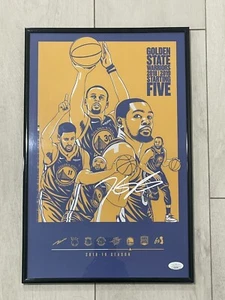 Kevin Durant Signed 2019 "Warriors Starting 5" Poster 11x17 Framed (JSA) 🏆🏆 72 - Picture 1 of 3