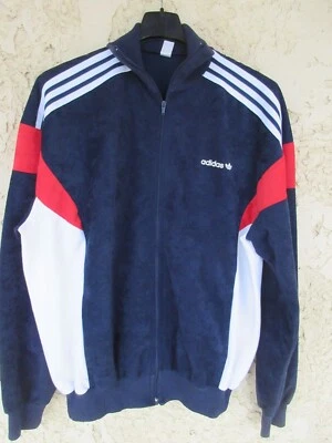 Veste ADIDAS CHALLENGER vintage marine Ventex jacket FRANCE 1984 sport 180 L - Photo 1/4