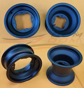 Matt Black 10x5 9x8 Aluminum ATV Wheels Fit Yamaha Models 4/156 & 4/115 - Foto 1 di 5
