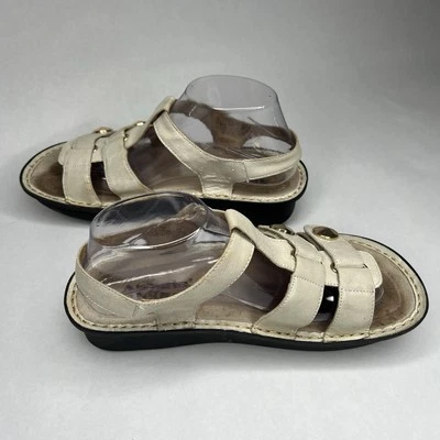 Sandalias Gladiador Mujer Alegria Blanco Plata Iridiscente Serpiente Gema UE 39 EE. UU. Talla 9 Foto 1 de 4