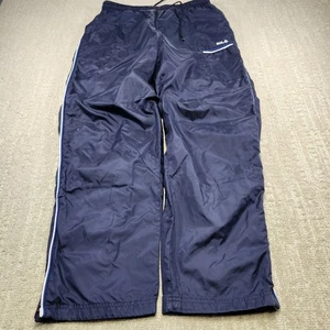 Vintage Track Pants Men Large Fila Y2K Baggy Wide Leg Mesh Lined Blue  - Picture 1 of 8