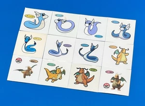 Lot 12 Dratini Dragonair Dragonite set Pokemon Bread Sticker Deco Chara Japan - Picture 1 of 3