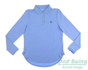 New W/ Logo Womens Peter Millar Long Sleeve Polo Small S Blue MSRP $94 - Picture 1 of 3