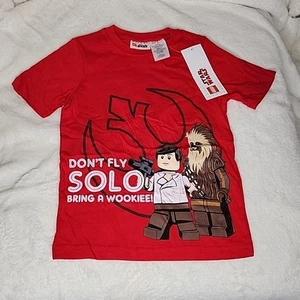 Lego Star Wars Boys 4/5 Graphic T-Shirt Don't Fly Solo Bring A Wookiee! New - Picture 1 of 4