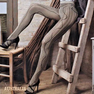 "Medias artísticas de inspiración aborigen" de color Transparenze ""Australia"" con cuerda Foto 1 de 4