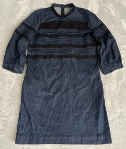 Banana Republic Denim Etuikleid Damen 10 Biesen schwarz Spitze Taschen Western - Bild 1 von 15