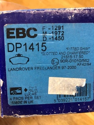 Pastiglie freno anteriori EBC Ultimax per Land Rover Freelander 1.8 (97-00) - Immagine 1 di 3