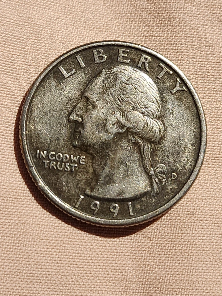 1991 D Washington Quarter Anneal Error Black Beauty!! - Image 1 of 3