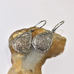 Natural Diamond Earrings 925 Sterling Silver Oxides Earrings Jewelry For Women - Picture 1 of 5