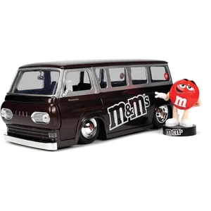 Jada Toys 1:24 M&M'S 1965 FORD ECONOLINE w/RED FIGURE M&M's Mini Car [Parallel I - Picture 1 of 9