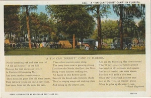 Florida A "Tin Can Tourist Camp" in Florida Vintage Cars, Tents - Picture 1 of 2