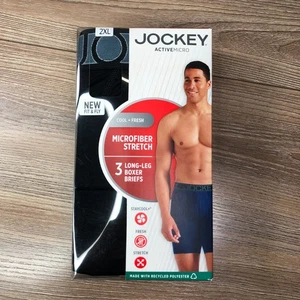 Jockey Boxer Brief Underwear Active Microfiber 9" Long Leg 3 Pack Men's 2XL - Picture 1 of 3