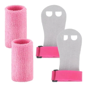 Gymnastics Grips Wristbands Sets Palm Protection and Wrist Support (Pink S) AU - Picture 1 of 7