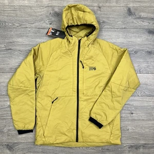 Mountain Hardwear Kor Statis Hoodie Jacket Size Medium Mens Dark Bolt Yellow - Picture 1 of 16