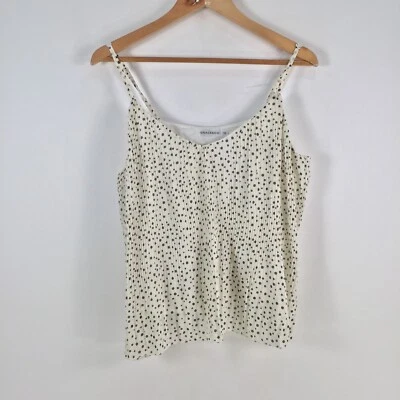 Camiseta sin mangas Grace & Co mujer cami talla 10 marfil lunares sin mangas 071049 Foto 1 de 4