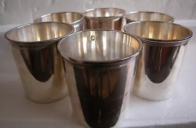 Juego de 6 tazas finas de plata esterlina maciza French Odiot con sello Foto 1 de 4