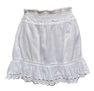 Mudd Girls White Short Gauze Skirt with Crochet Trim Size 16 - Picture 1 of 4