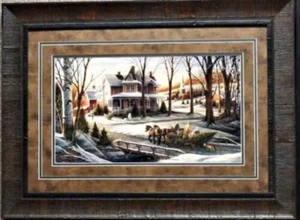 Terry Redlin Homeward Bound Horse Christmas Art Print-Framed 27.5 x 20.5 - Picture 1 of 1