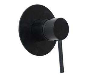 Round Wall Mount Single Bath Tub Brass Black Tap Mixer Valve Spout For Shower - Picture 1 of 11