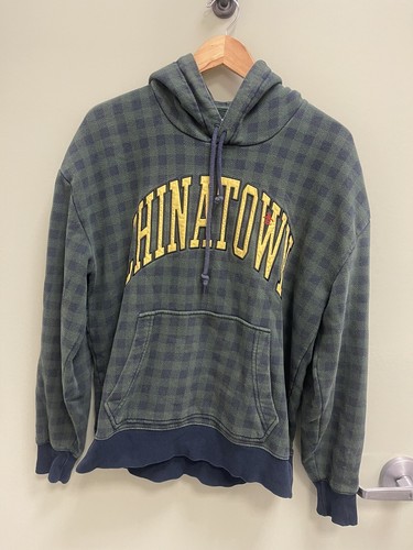 GUCCI Felpa con cappuccio verde a scacchi PINGUIN Chinatown Market tartan taglia M