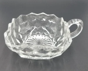 VTG Fostoria American Pattern Crystal Square Handled Nappy Bowl - Picture 1 of 1