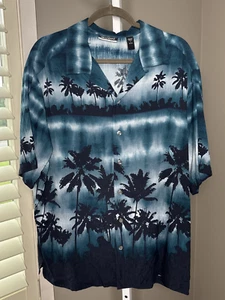 Mens 100% Silk Shirt Hawaiian Tropical SILK SZ LARGE Brandini Pure Silk - Picture 1 of 7