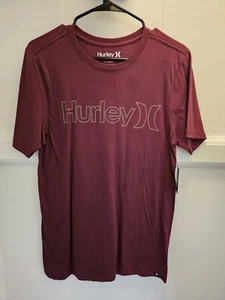 Hurley T-shirt Men’s Maroon Logo Crew Neck Short Sleeve Tee Size S NWT - Picture 1 of 4