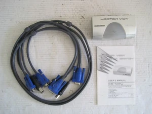 ATEN MASTER VIEW CS-102U USB KVM SWITCH WITH 2 USB/VGA CABLES AND MANUAL PC/MAC - Afbeelding 1 van 15