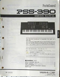 Libretto manuale di servizio originale Yamaha per PSS-390 FM Portasound Mini iSynth - Foto 1 di 1