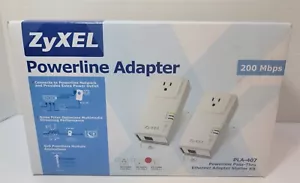 ZyXEL - Powerline Adapter (200 Mbps/PLA-407 ) Pass-Thru Ethernet Adapter Kit - Picture 1 of 10